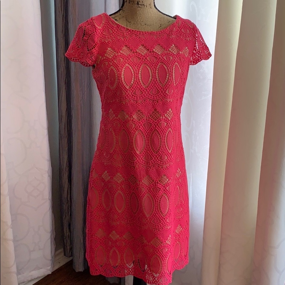 Eliza J. Pink Lace Dress